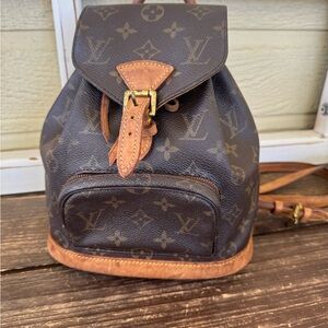 ❌❌❌ SOLD ❌❌❌ Louis Vuitton Monogram Mountsouris Mini Backpack in Brown and Tan